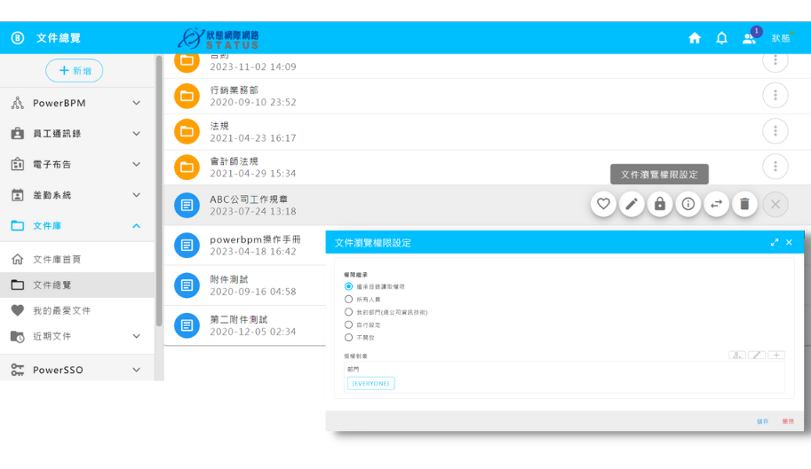 PowerEIP企業資源權限嚴謹制定